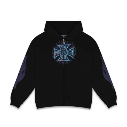 CHOPPER FLAMES ZIP UP HOODIE