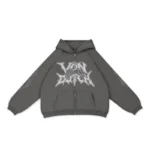 GRAY DISTRESSED HOODIE VD x HARDFEST