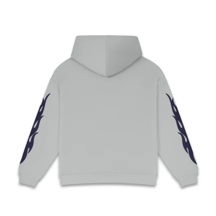 GREY CHOPPER FLAMES ZIP UP HOODIE f