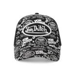 Logo Stamp Trucker Hat Black and White