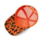Orange Camo Velour Rhinestone Trucker Hat gf