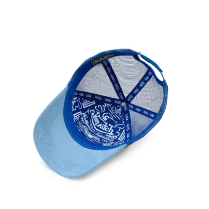 Suede Trucker Hat Blue and Navy