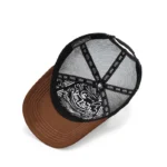 Suede Trucker Hat Brown and Pink gf