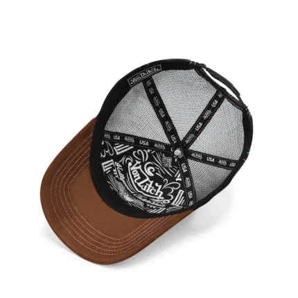 Suede Trucker Hat Brown and Pink gf