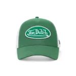 Suede Trucker Hat Green and White