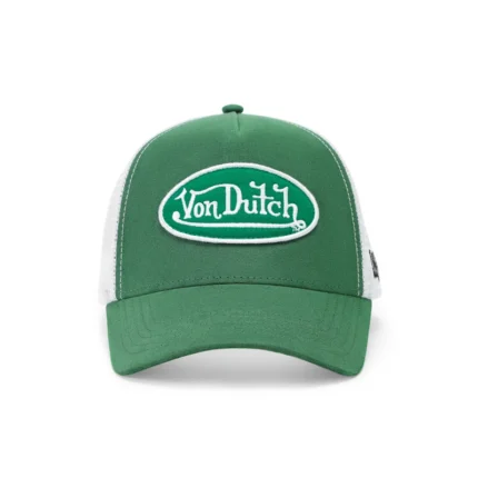 Suede Trucker Hat Green and White