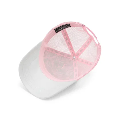 Suede Trucker Hat Grey and Pink f