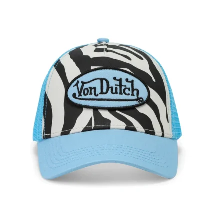 Zebra Trucker Hat Blue